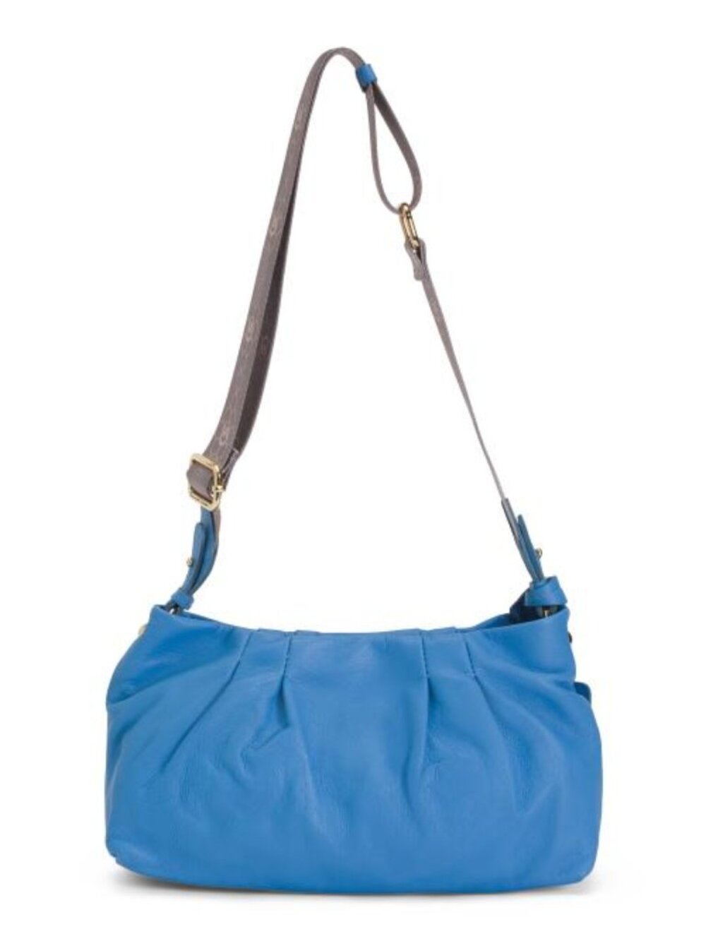 VALENTINA Made In Italy Leather Pleated Shoulder Bag